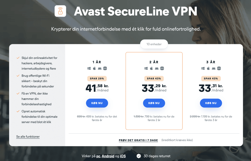 avast vpn priser