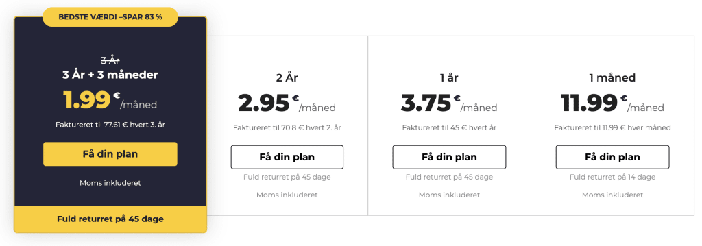 cyberghost vpn priser